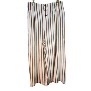 Du Jour Wide Leg Striped Pants Cream 3XL